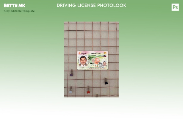 модерен стил на САД Џорџија возачка дозвола ( ) photolook ПРЕДЕН шаблон